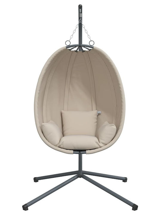 Fabric Swing Nest with Stand Beige with 150kg Maximum Weight Capacity L104xW100xH193cm