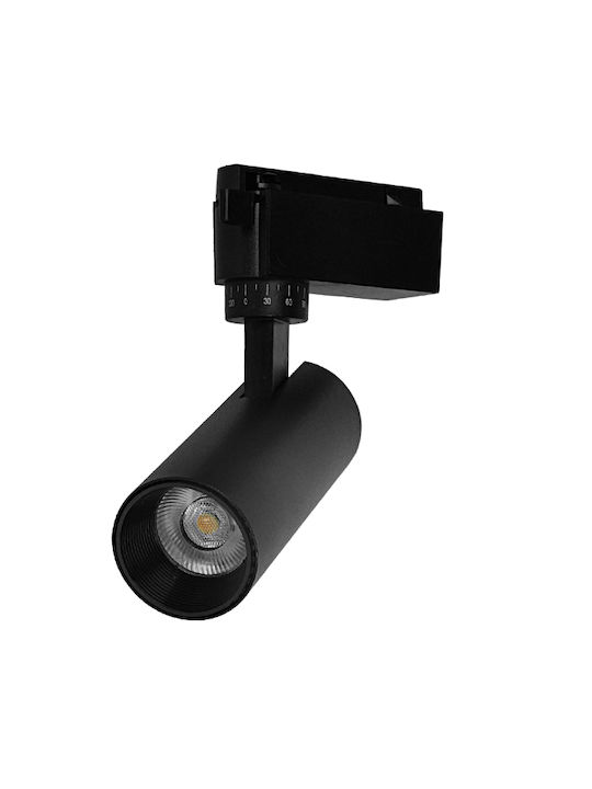 GloboStar Единично LED Топло бяло Спот в Черен Цвят