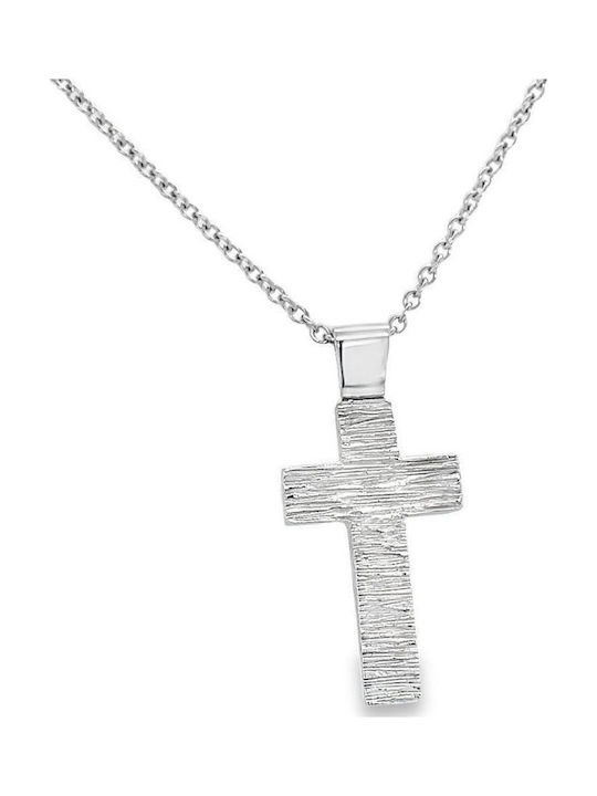 Zweiseitiges Kreuz Weißgold 14 Karat St106937