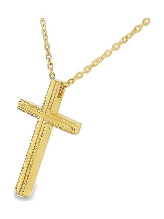 Unisex Σταυρός Δύο Όψεων Χρυσό Κ14 Καράτια St106989