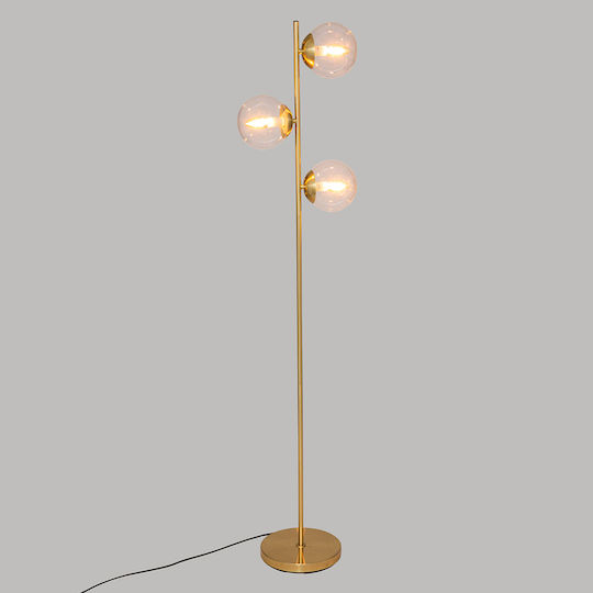 Atmosphera Golden Balls Φωτιστικό Δαπέδου Υ180εκ. Χρυσό