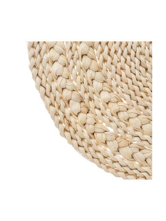 Round Wicker Placemat Beige 38cm