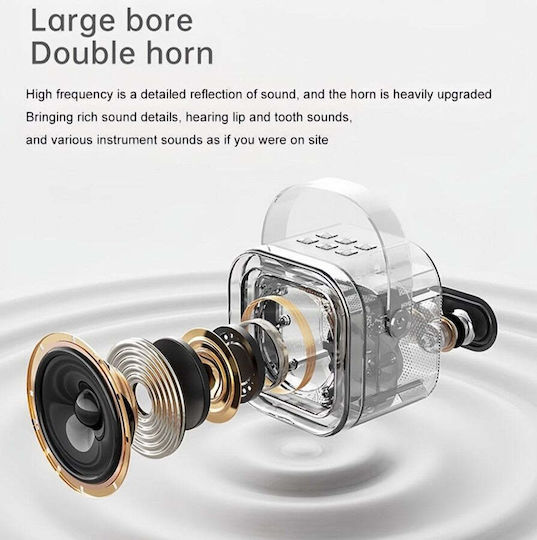 Karaoke Speaker with Wireless Microphones and Lighting Effects Beige