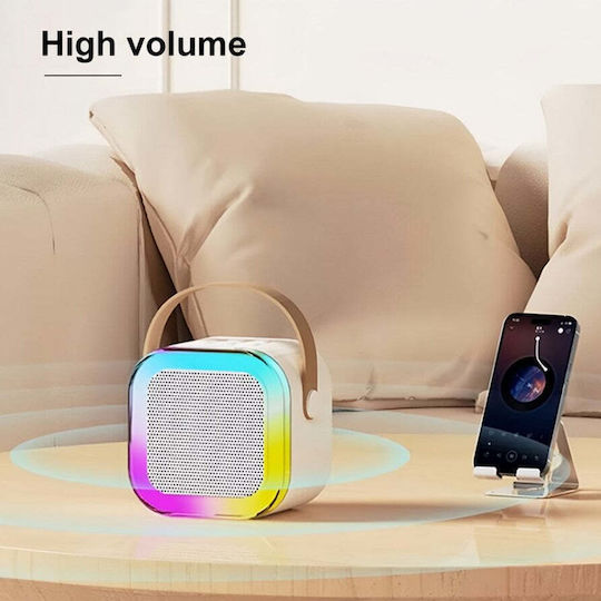 Karaoke Speaker with Wireless Microphones and Lighting Effects Beige