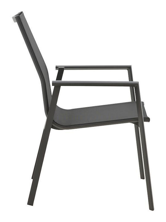 Outdoor Aluminum Outdoor Chair Dashiell Black 71x58x94cm
