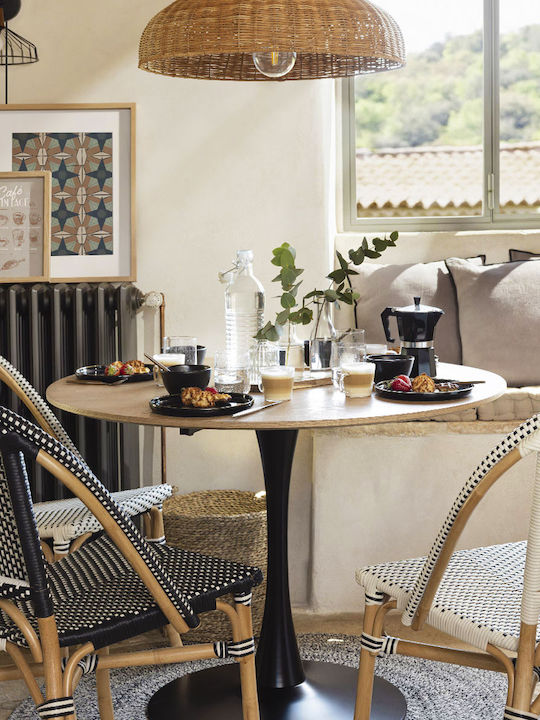 A-S Elias Round Table Kitchen Metallic Black 100x100x74cm