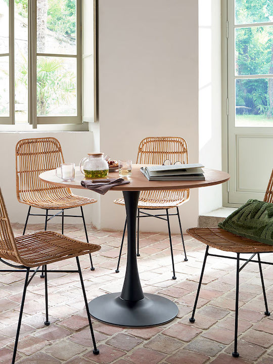 A-S Elias Round Table Kitchen Metallic Black 100x100x74cm