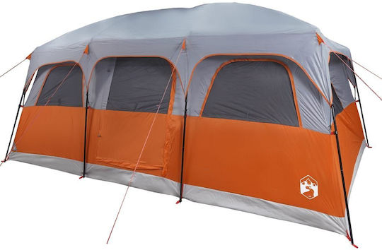 vidaXL Family Camping Tunnel Tent Gray For 9 People