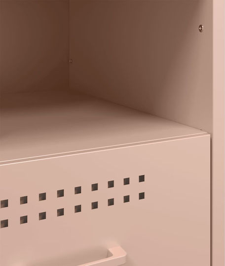 Κομοδίνα Μεταλλικά Ροζ 2τμχ 36x39x50.5cm