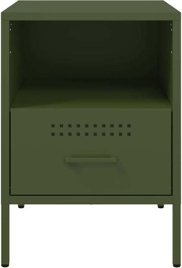 Metal Bedside Tables Green Set of 2 36x39x50.5cm