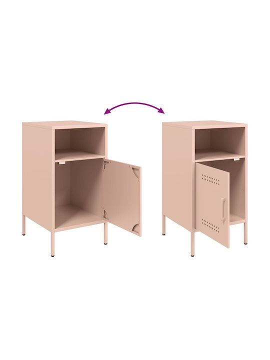 Noptiere Metalice Roz 2buc 36x39x68cm