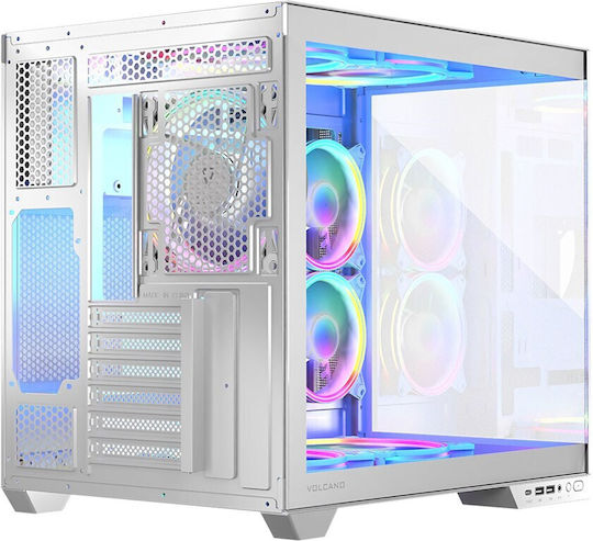 Modecom Panorama ARGB 5F Gaming Midi Tower Κουτί Υπολογιστή με Πλαϊνό Παράθυρο Λευκό
