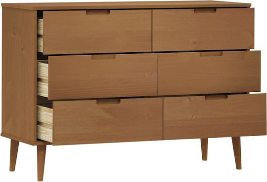 Comoda pentru Dormitor Molde cu 6 sertare Maro 113x40x80buc