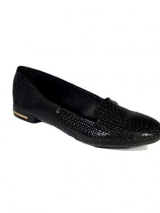 Lackleder Damen Loafers in Schwarz Farbe