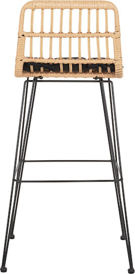 Табуретка Бар За външна употреба Ратан Allegra С възглавница Black-beige 1бр 52x51x103см