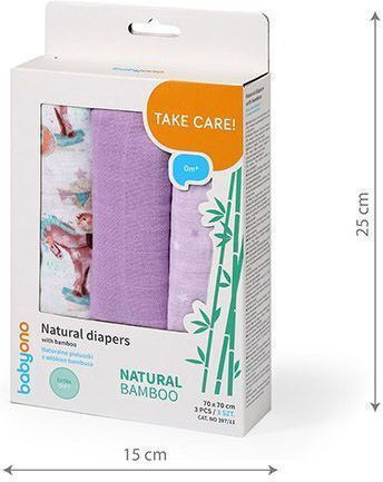 Babyono Muslin Changing Pads Purple Purple 70x70cm. 3pcs