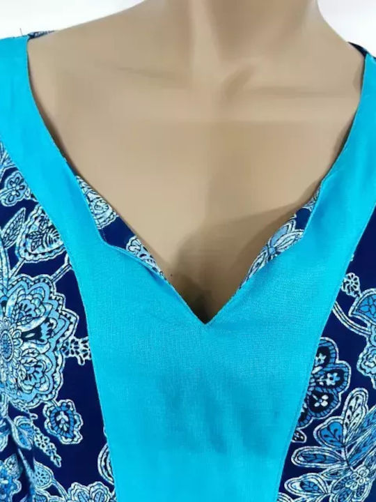 Platinum Fashion Women's Maxi Caftan Beachwear Blue