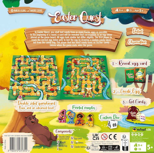 Brettspiel Easter Quest für 2-4 Spieler 5+ Jahre (EN) Matagot