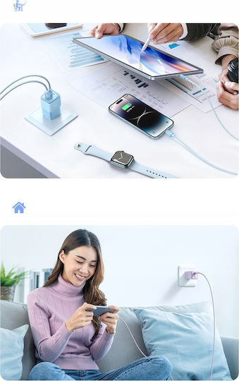 Mcdodo Braided USB-A to Lightning Cable Μωβ 1.2m (CA-3642)