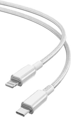 XO NB-Q250A USB-C to Lightning Cable 27W Λευκό 1m (16.005.0271)