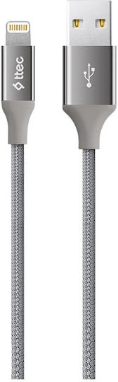 TTEC Regular USB to Lightning Cable Γκρι 1.2m (2Dk16ug)