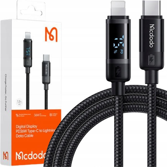 Mcdodo USB-C to Lightning Cable 36W Μαύρο 1.2m (CA-5210)