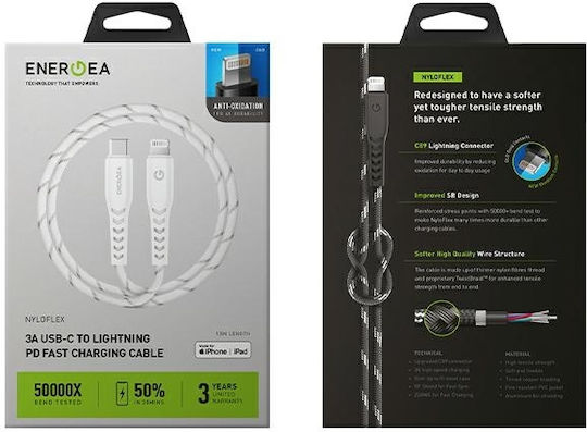 Energea C94 Braided USB-C to Lightning Cable White 1.5m