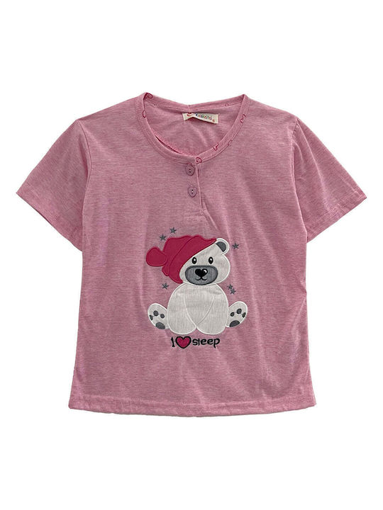 Ustyle Kids Pyjamas Summer Cotton Fuchsia