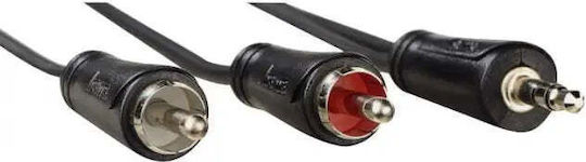 HAMA HAMA 3,5mm Klinkenkabel 2x RCA-Stecker Schwarz 5m