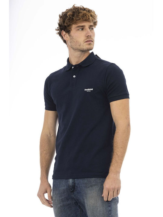 Baldinini Men's Short Sleeve Blouse Polo Navy Blue