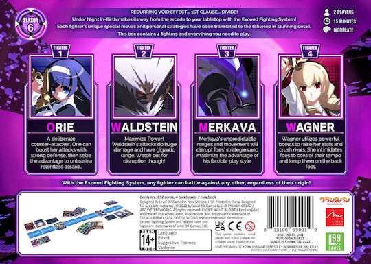 Joc de Societate Exceed Under Night in Birth Box 1 Orie pentru 2 Jucători 12+ Ani (EN) Level 99 Games