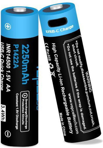 Vapcell Презареждаща батерия 14500 2250mAh 1.5V 1бр