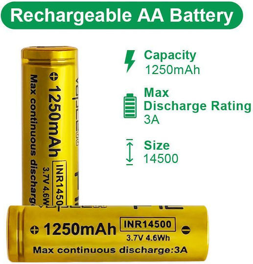 Vapcell Презареждаща батерия 14500 1250mAh 3.6V 1бр