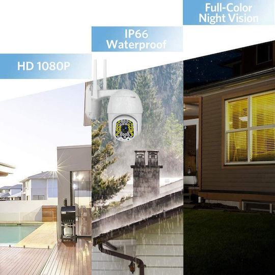 Cameră de Supraveghere IP Wi-Fi Full HD 1080p Rezistentă la Apă cu Obiectiv 2.5mm