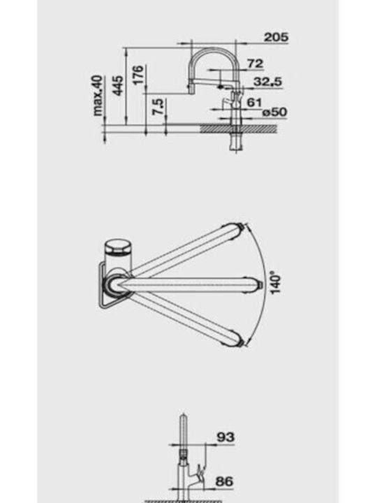 Blanco Solenta-S Kitchen Faucet Counter PVD Steel