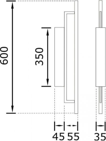 DIL FL-T5(Α) Fluorescent Ceiling Light T5 Shape for G5 Base L60xD5.5xH3.5cm