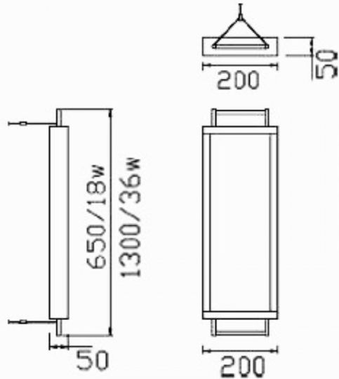 DIL Fluorescent Ceiling Light 72W with 2 Light Bulb Places T8 Shape for G13 Base L130xD20xH5cm