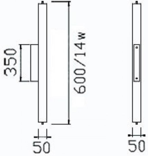 DIL FL-T5(D) Fluorescent Ceiling Light T5 Shape for G5 Base L60xD5xH5cm