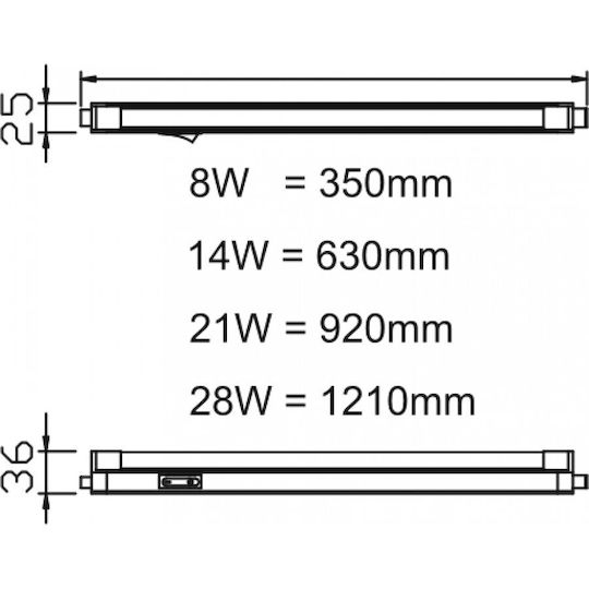 DIL Lumină Batten PEN-1 T5 28W