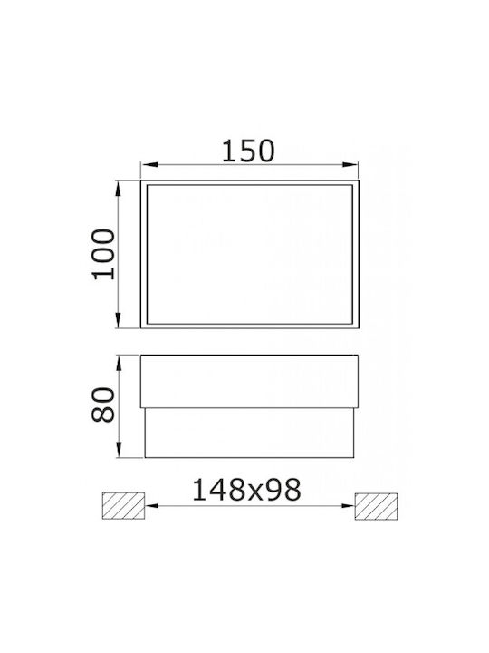 DIL Wall-Mounted Outdoor Spot Light LED IP67 1.5W with Blue Light 15x10εκ.