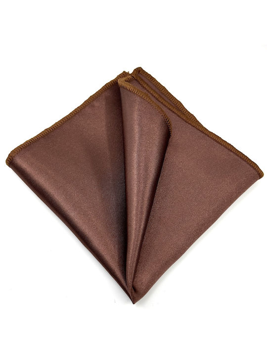 L-053-45 Tie 6.5 Cm Set Fabric Pocket Square Satin Glossy Color Sienna