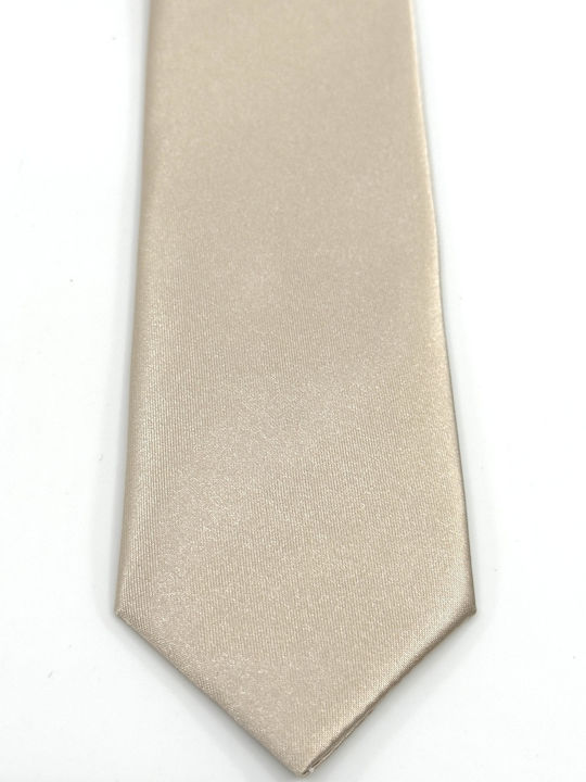 L-053-53 Γραβατα 6,5 Cm Set Μαντηλακι Υφασμα Satin Glossy Χρωμα Ivory