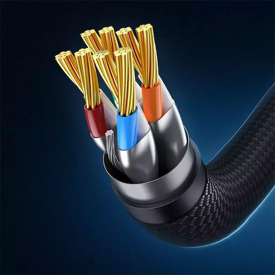 Baseus Direct Attach Copper Cat.7 (10Gbps) Καλώδιο Δικτύου Ethernet 5m Μαύρο