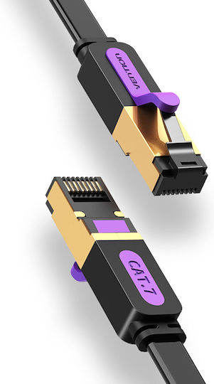 Vention Flat Cat.7 (10Gbps) Network Cable Ethernet 10m Black