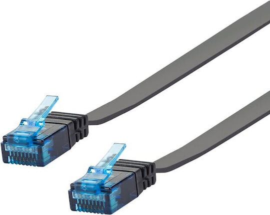 LogiLink Flat U/UTP Cat.6 Ethernet Network Cable 1m Black 1pcs