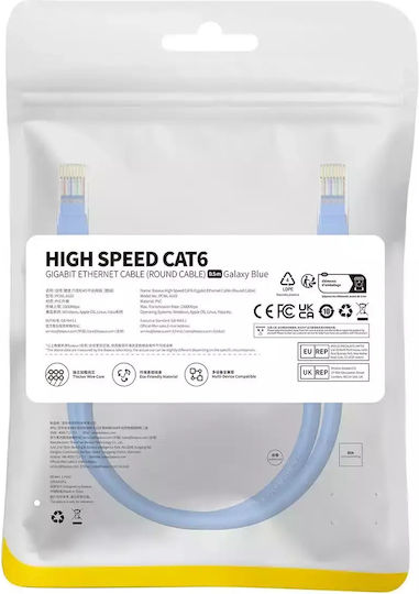 Baseus U/UTP Cat.6 (Gigabit) Netzwerkkabel Ethernet 0.5m Blau
