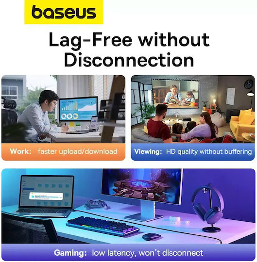 Baseus U/UTP Cat.6 (Gigabit) Netzwerkkabel Ethernet 0.5m Blau