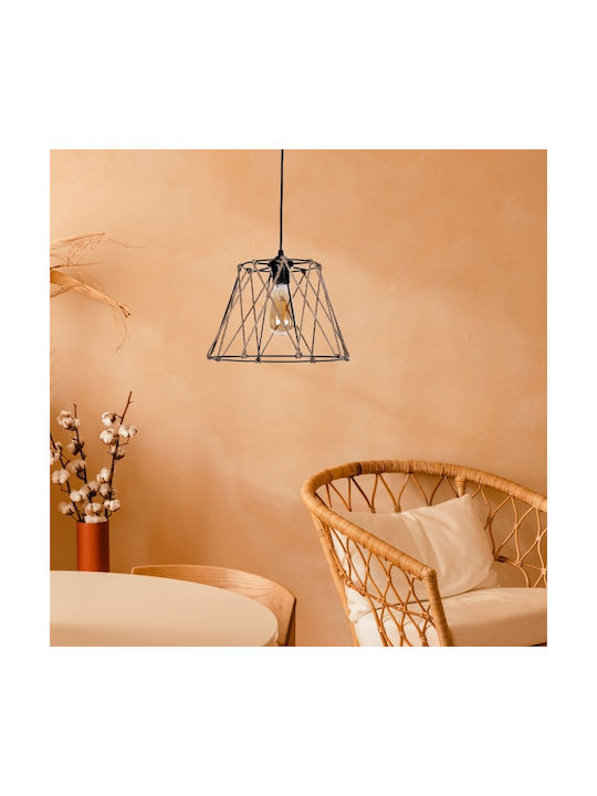 Megapap Pendant Light Single-Light with Rope for Socket E27 Black