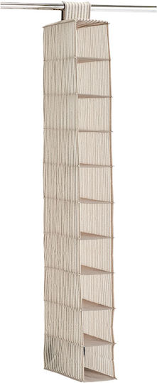 Fabric Hanging Storage Case For Clothes in Beige Color 15x30x129cm 1pcs