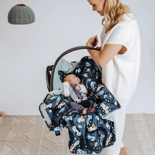 La Millou Car Seat Cover Blue Fly Me To The Moon Sky-grey